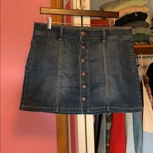 Button-front Denim Skirt